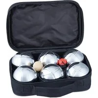 relaxdays Bowlingball Boule Set Metall 6 Kugeln