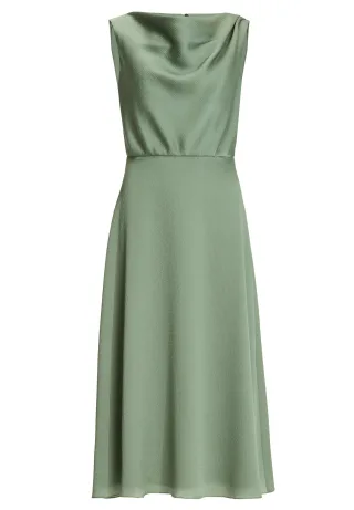 SWING - Cocktailkleid aus Satin mit Wasserfall Ausschnitt pistachio green - Gr. - 36