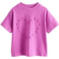 Next T-Shirt Kurzarm-Oberteil mit Stickerei und Herz (1-tlg)