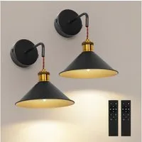 LOHAS-LED Wandleuchte Kabellose batteriebetriebene RGB-CCT Wandleuchte 2er-Set, LED fest integriert, Warmweiß bis Kaltweiß + 7 RGB-Farbtöne, 10.000 mAh Akku, Fernbedienung & stufenlos dimmbar