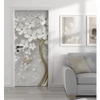 MyMaxxi Dekorationsfolie Türtapete Türposter Türfolie selbstklebend blühender Blütenbaum Folie, (Baum gold weiss, 1St.}, Klebefolie Tür aufgerollt), Selbstklebend