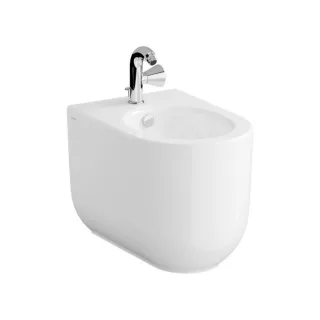 VitrA Liquid Stand-Bidet 7322B403-0288 38x54x40,5cm, back to wall, 1 Hahnloch mittig, mit Überlauf, weiß VC
