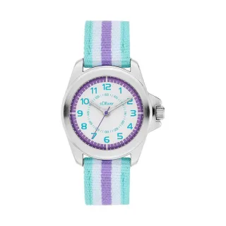 s.Oliver Kinderuhr mit gestreiftem Canvasband SO-4513-LQ