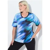 Ulla Popken T-Shirt T-Shirt Rücken-Cut-Out Rundhals Halbarm recycelt