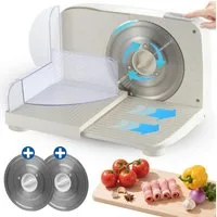 ibettertec Allesschneider Elektrischer Allesschneider, 250 W, Verstellbare Küchenmaschine 0 bis 15mm, 2 Klingen, Geeignet für Küche