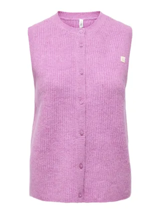 ONLY - Ärmellose Strickweste pink - Gr. - XS