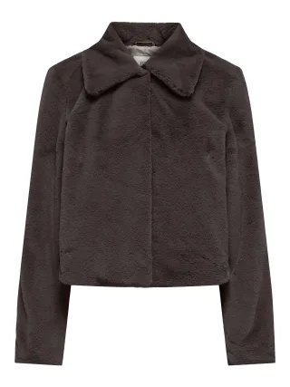 JDY - JDYMACY FAUX FUR JACKET OTW NOOS Chocolate Torte - Gr. - M