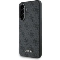 Guess Handyhülle Galaxy A56 Kunstleder grau Muster classic Logo goldfarbig 6,7 Zoll, Kantenschutz