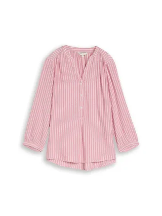 Tom Tailor - Bluse mit Streifenmuster cozy pink white stripe - Gr. - 42