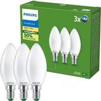 Philips LED-Leuchtmittel Ultraeffiziente E14 Lampe, 3er-Pack, 40W, Warmweiß, E14, 3 St., Warmweiß, EyeComfort, Lange Lebensdauer, Klassisches Design, Matt