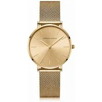 Toomoke Quarzuhr Damen Armbanduhr 36 mm, Quarzuhr mit Edelstahl-Mesharmband, (Ultraflaches 6,9 mm Gehäuse, 3 ATM spritzwassergeschützt), Elegante Business Uhr in Gold