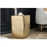 riess-ambiente Beistelltisch UNIT 45cm gold (Einzelartikel, 1-St), Wohnzimmer · Metall-Aluminium · eckig · Handmade · Hammerschlag Design