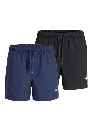 Jack & Jones Badeshorts "Badeshorts JPSTMAUI TROPIC SOLID SWIM SHORTS MP 2P 2er Pack" 2 Stk.