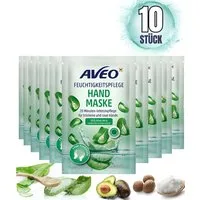 AVEO Handmaske Feuchtigkeitspflege 10er Pack, 10-tlg., 20 Minuten-Intensivpflege für trockene und raue Hände