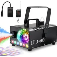 TLGREEN Discolicht Nebelmaschine Mini, Smoke Machine mit RGB Effekt, LED wechselbar, 600W Smoke Machine, 6 LED RGB Effekt Licht Fog Machine