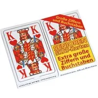 Spiel Skatkarten Großdruck Französisches Blatt 2er Set Schwarz Rot, Skat, Skatkarten Senioren Karten Spielkarten Kartenspiel Skatspiel Seniorenb