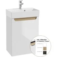 Lomadox Waschtisch SOFIA-107, weiß lackiert 48,5/70/31,5 cm