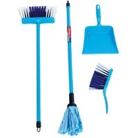 Theo Klein Kinder-Haushaltsset Kinder-Wischmopp Vileda Color Line blau 4 Teile