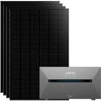 Anker Balkonkraftwerk Solix 1820W Photovoltaikanlage Komplettset mit Solarbank E1600 2 Pro, 1820 W, N typ Glas-Glas, Vollschwarz, (Set, 4-St., 4 Solarmodule+1 Anker Solix 2 Pro+0/1 Smarte Meter +0/1/2 BP1600), integriertem Wechselrichter, Wifi, Bluet