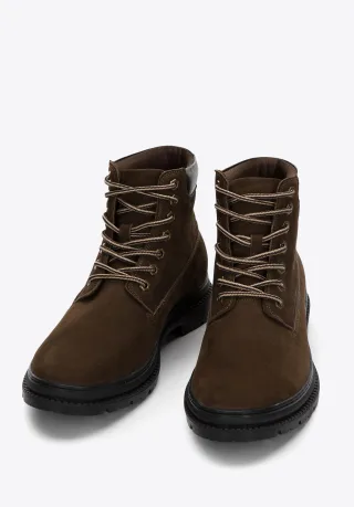 Wittchen Herren Schnürstiefel aus Nubukleder, Dunkelgrün