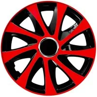 NRM Radkappe DRIFT Extra 13 Zoll in Rot/Schwarz, 13 in Zoll, (4-St) Radzierblenden für Stahlfelgen Zweifarbige Radkappen Satz 4er Set 13"