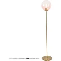 Qazqa Stehlampe Pallon, ohne Leuchtmittel, Warmweiß, QAZQA Stehlampe, e27, Rosa, Glas, Art Deco