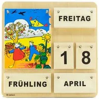 Kollektion Karthaus ewige Kalender Dauerkalender aus Holz, Wand-, Tisch + Lernkalender, Handgefertigt
