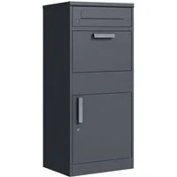 DEGAMO Paketbox BREMEN, 50x38x112cm, Stahl verznkt anthrazit, mit Brieffach