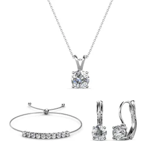 Mia Round Vernice Sets - Silber und Kristall