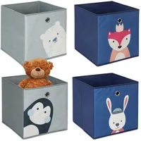 relaxdays Faltbox Kinder Aufbewahrungsboxen im 4er Set, B