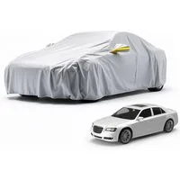 autogadget® Autoplane Autoschutzhülle - Auto Abdeckplane - Car Cover - Autoplane Silber (Packung, 1-St), reflektierende Streifen / Antikratzsicht