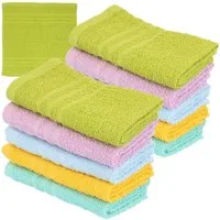 com-four Waschlappen 10er Set Waschlappen 30 x 30 cm, (10-St), Waschtücher aus 100 % Baumwolle
