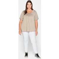 Sheego T-Shirt T-Shirt Kurzarm in A-Linie mit dekorativer Blende
