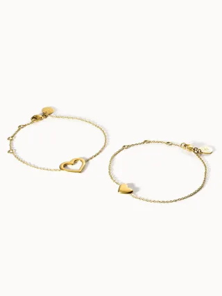 PURELEI Radiant Love Armband Set, verstellbare Länge