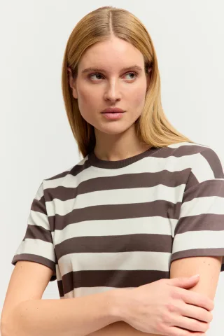 THE FASHION PEOPLE - striped heavy T-Shirt wood stripe - Gr. - M