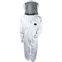 BIENEN SCHMIDT Arbeitsoverall Imkerschutzanzug BASIC mit integriertem Schleier & Reißverschluss weiß Imkersuit Schutzkleidung Arbeitsoverall Schutz-Overall