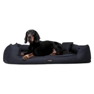 Tierlando GOOFY - Orthopädisches Hundebett aus Polyester inkl. Matratzenschoner dunkelblau 1,1 m, 22 cm, 90 cm