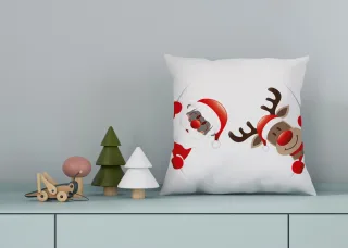 queence Dekokissen "Santa" Kissenhülle,Weihnachtsmann,Rentier,Weihnachten,Festlich,Winterlich