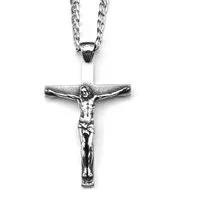 Ware aus aller Welt Edelstahlkette Herren Halskette Edelstahl mit Jesus Kreuz Anhänger 60 cm (1-tlg)