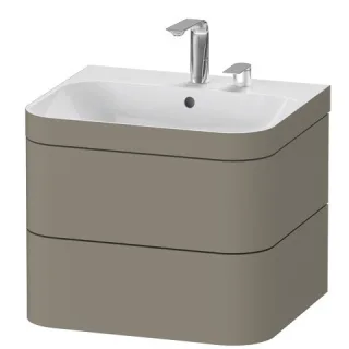 Duravit Happy D.2 Plus c-bonded Set wandhängend Stein Grau Seidenmatt 575x490x480 mm - HP4635E9292 HP4635E9292