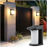 ZMH Außen-Wandleuchte 1/2ER Wandleuchte Solar für Außen mit Bewegungsmelder Garten, LED fest integriert, 3000K Warmweiß, 3000K Warmweiß Solarlampen 2 Modi LED Aussenlampe
