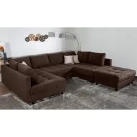COLLECTION AB Wohnlandschaft Toni U-Form, B: 298 cm, Set: Sofa & Hocker, 3 Zierkissen, Federkern