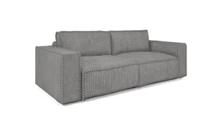 Sofa 3-Sitzer mit Schlaffunktion VAJANA Stoff Tilia Grau