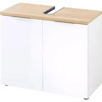 GERMANIA Waschbeckenunterschrank Pescara Front mit Glasauflage
