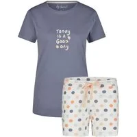 By Louise Shorty Dreamy Nights (Set, 2 tlg., 2-teilig) Damen Pyjama kurz Shorty Baumwolle Kurzarm