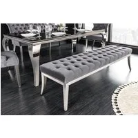 riess-ambiente Sitzbank CASTLE DELUXE 165cm grau / silber (Einzelartikel, 1-St), Esszimmer · Samt · Edelstahl · Schlafzimmer · Flur · Barock Design