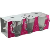 LAV Teeglas Vega Teegläser mit Henkel 300 ml - 6er Set für stilvollen Teegenuss, 6-tlg., Glas, 6-teilig, 300 ml