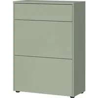 Lomadox Schuhschrank BAIANO-01 70 cm breit in grün, 1 Schublade & 2 Klappen