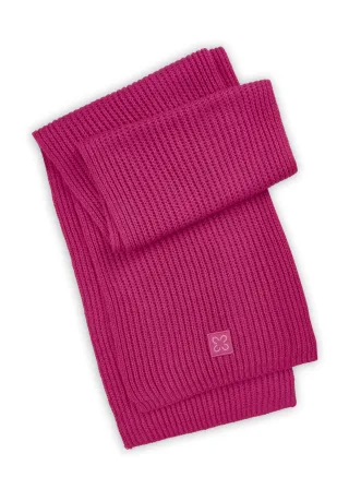 Schal in weicher Wollmischung aus Rippenstrick pink - Gr. - one size