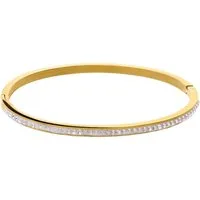 LUCARDI Armreif Armband - Stahl - Gold - Kristall - Damen